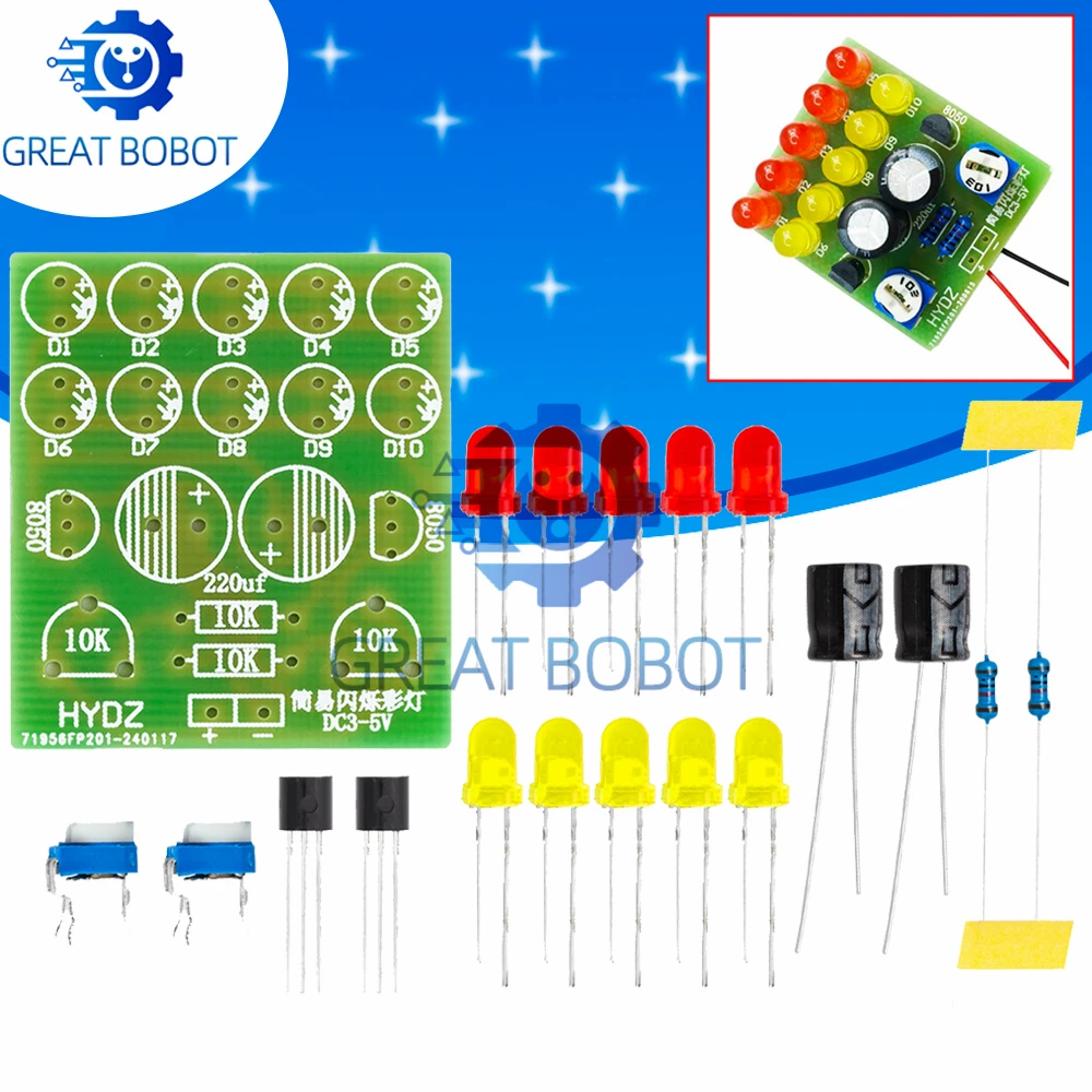 RGB Flashing Light Module, Circulating Strobe Mode LED Driver Board for DIY Advertising Light Projects