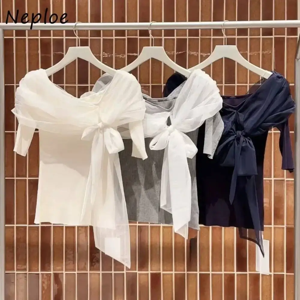 

BabYoung Тонкий универсальный джемпер со знаменитостями и разрезом на шее, новый милый вязаный лоскутный повседневный пуловер с оборками, японский свежий Mujer