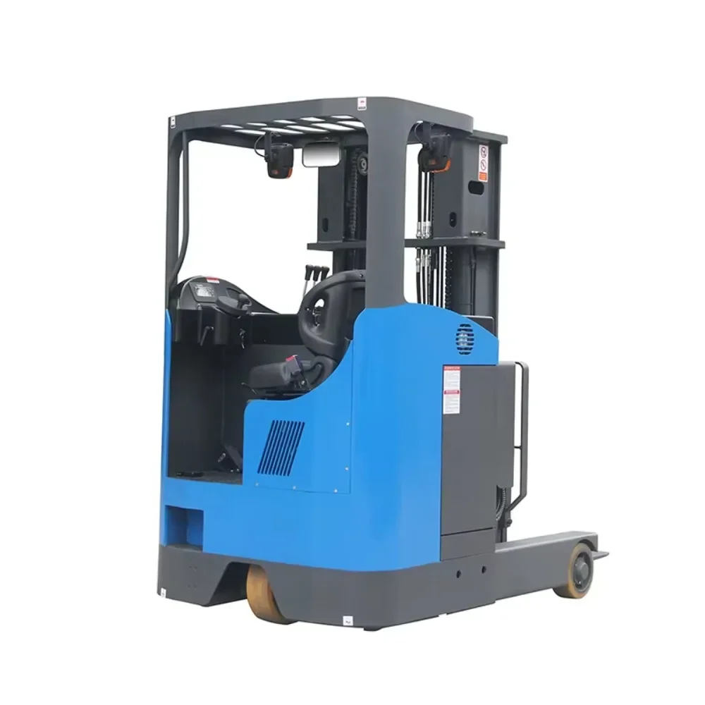 Electric Reach Truck Forklift 1.5T Capacity Narrow Aisle Stacker Lift for Warehouse Storage High Rack Loading Operations