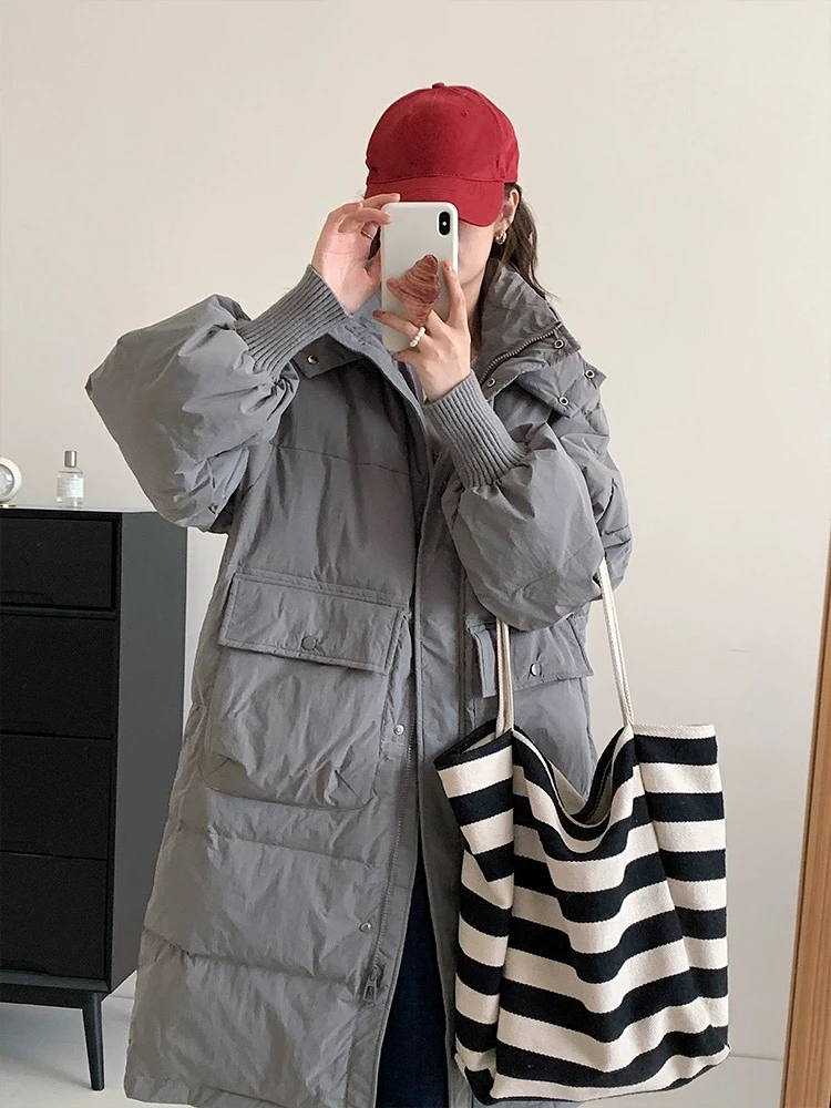 Damen Casual Puffer Mäntel, Kapuze, Koreanische Jacken, Süß, Dick, Warm, Lose, Weibliche Kleidung, Winter, Mode, 2024