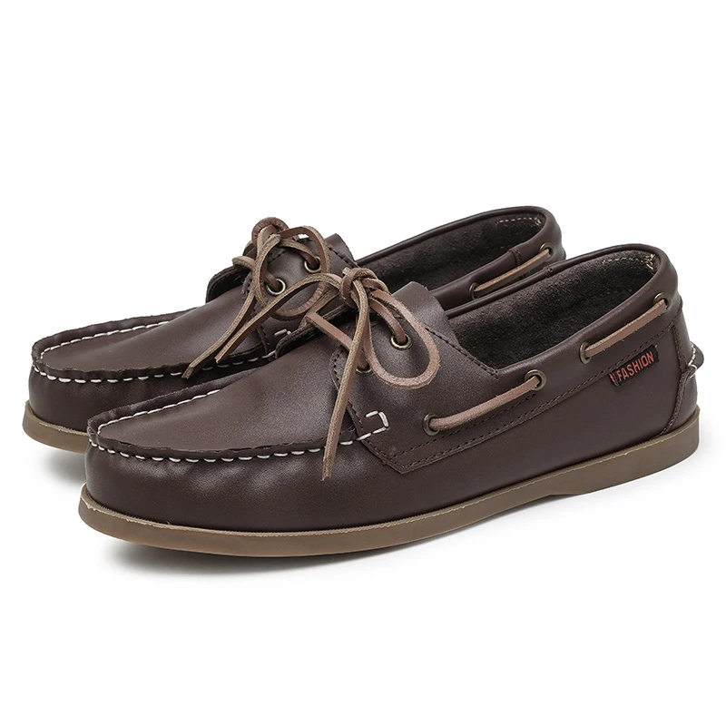 British Retro Genuine Leather Loafers Men Trendy Italy Loafers High Quality Soft Moccasins Casual Flats Outdoor Walking Shoe