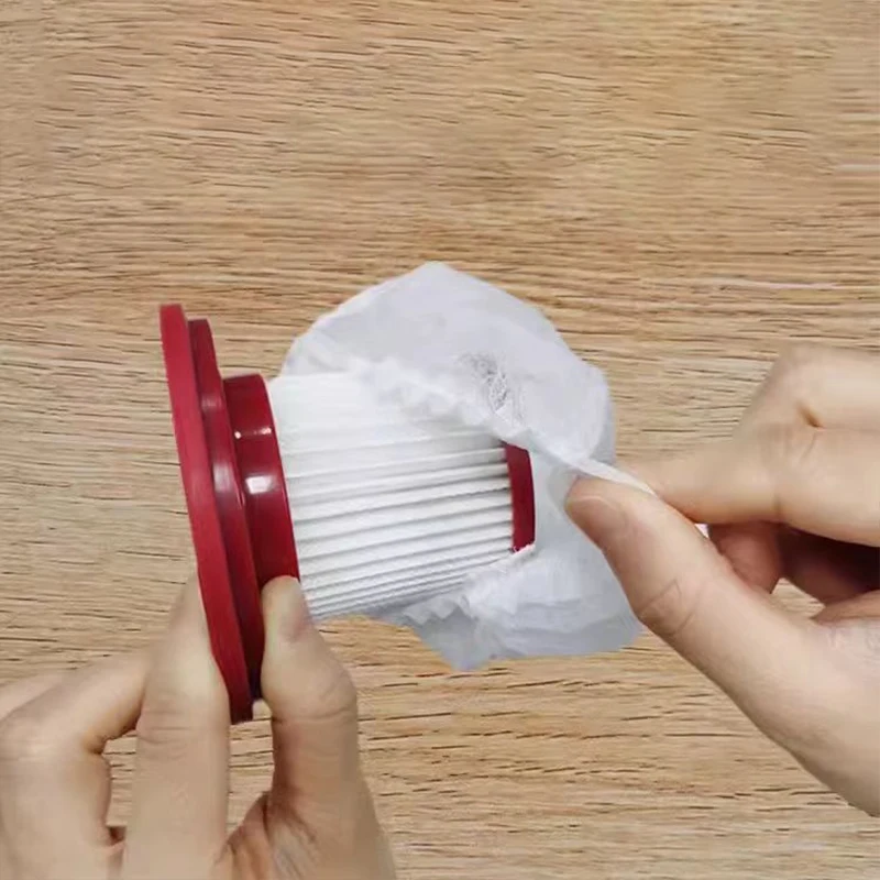 

100pcs Disposable Vacuum Cleaner Filter Cartridge Filter Protective Sleeve For Hand-held Household Washable Non-woven Filter