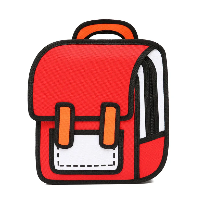 

2D anime-style backpack same as in comics, training class advertisement, tutoring bag