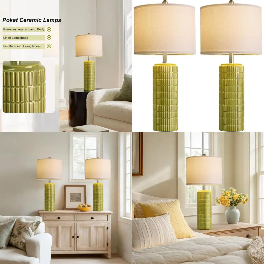 

Набор из 2 современных настольных ламп для гостиной высотой 27,5 дюймов, прикроватные лампы в стиле Century для спальни, освещение для прикроватной тумбочки и коридора