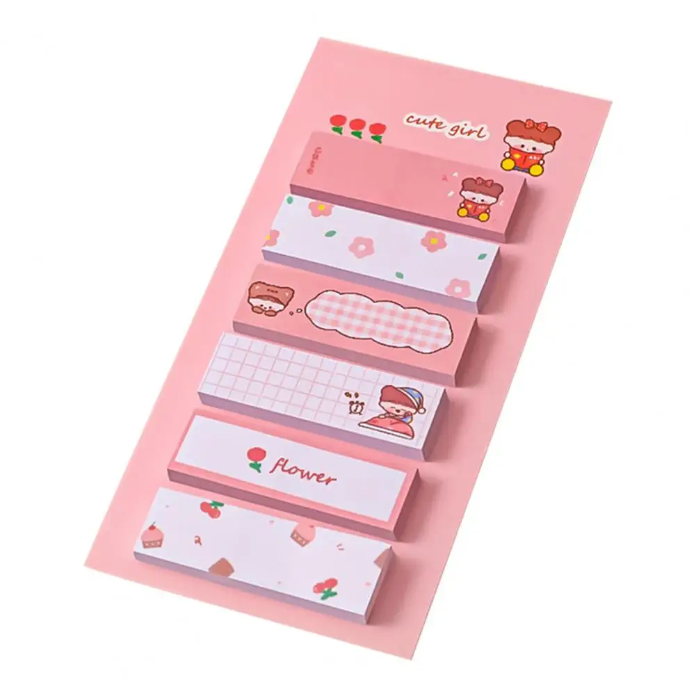 2Pcs Multifunctional Label Index Sticker Cartoon Printing Memo Pad Strong Viscosity Bear Dog Frog Sticky Notepad  Record