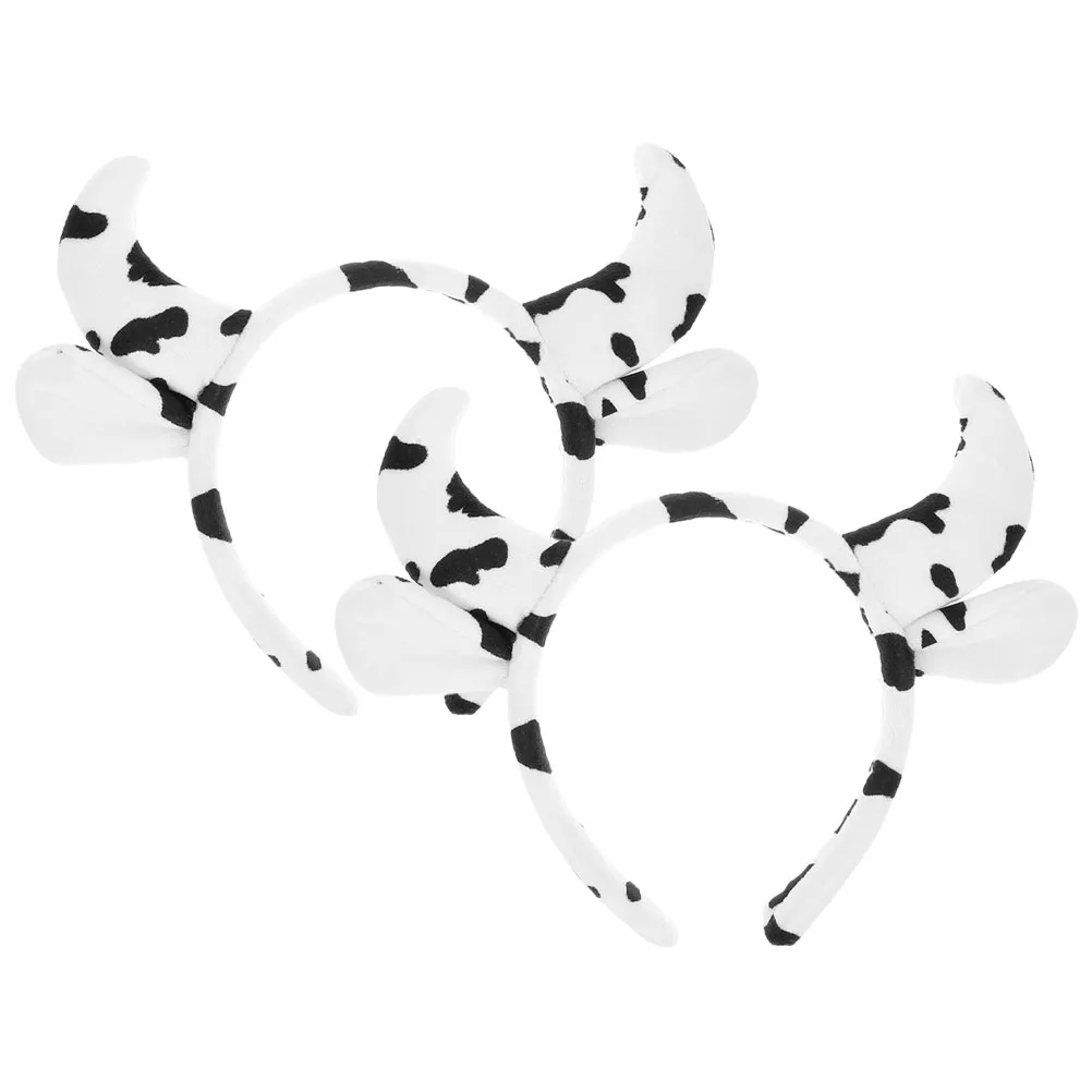 

2 шт., повязки на голову с коровьими ушками, головной убор для костюма на Хэллоуин, повязка для волос с ушками животных, аксессуар для макияжа, спа-вечеринки