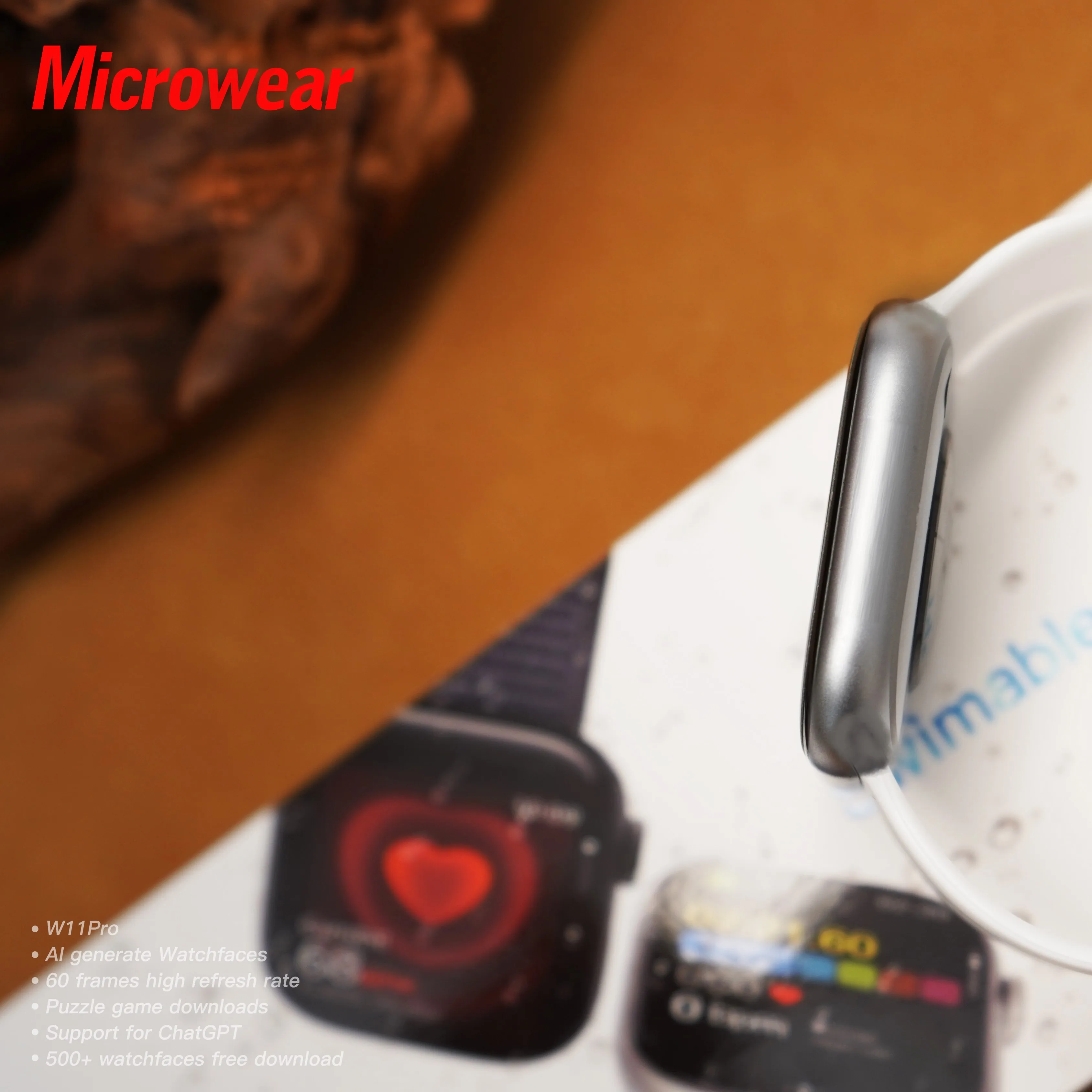 ساعة Microwear 11pro W11 Pro Watch11 11X الذكية 10 11 شاشة Amoled مقاومة للسباحة W11p ترقية W10 Pro ساعة ذكية للرجال والنساء