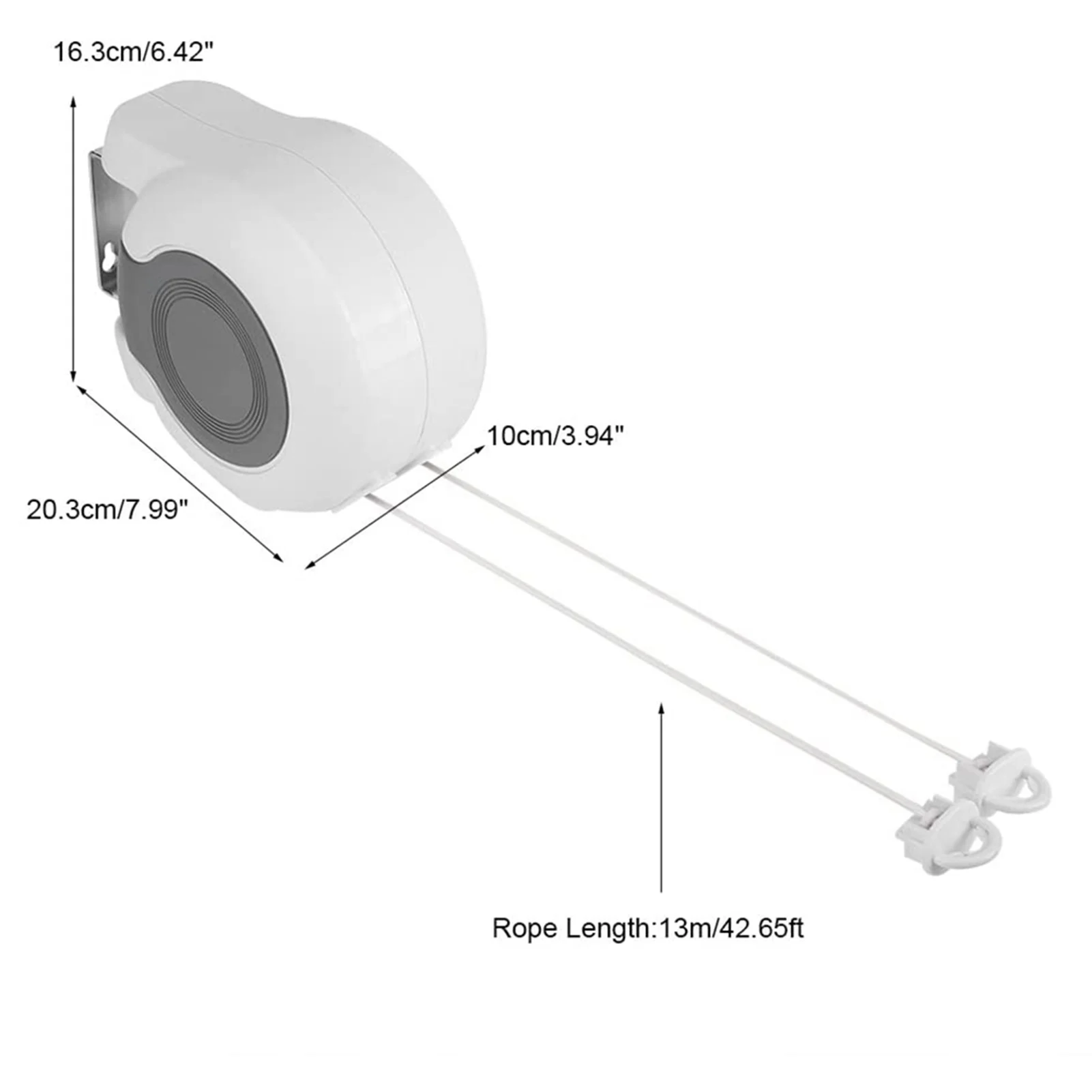 13m Wall Mounted Retractable Double Clothes Drying Line Indoor Outdoor Washing Landry Tool