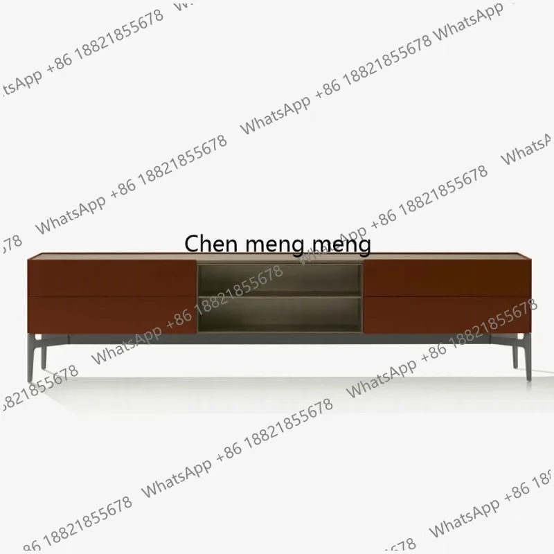 G153 Large apartment living room TV cabinet Modern metal solid wood drawer Audio-visual cabinet Floor cabinet