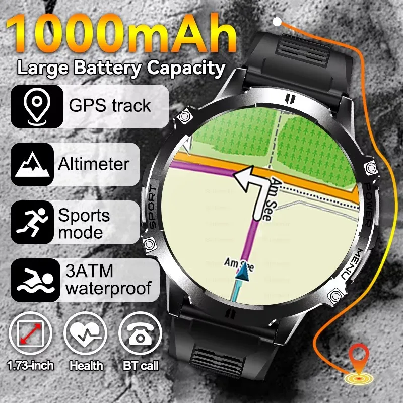 2025New X3 Durable 1000mAh Super Battery Smart Watch Men GPS Track Compass Altimeter BT Call 5ATM Waterproof Sports Smartwatch