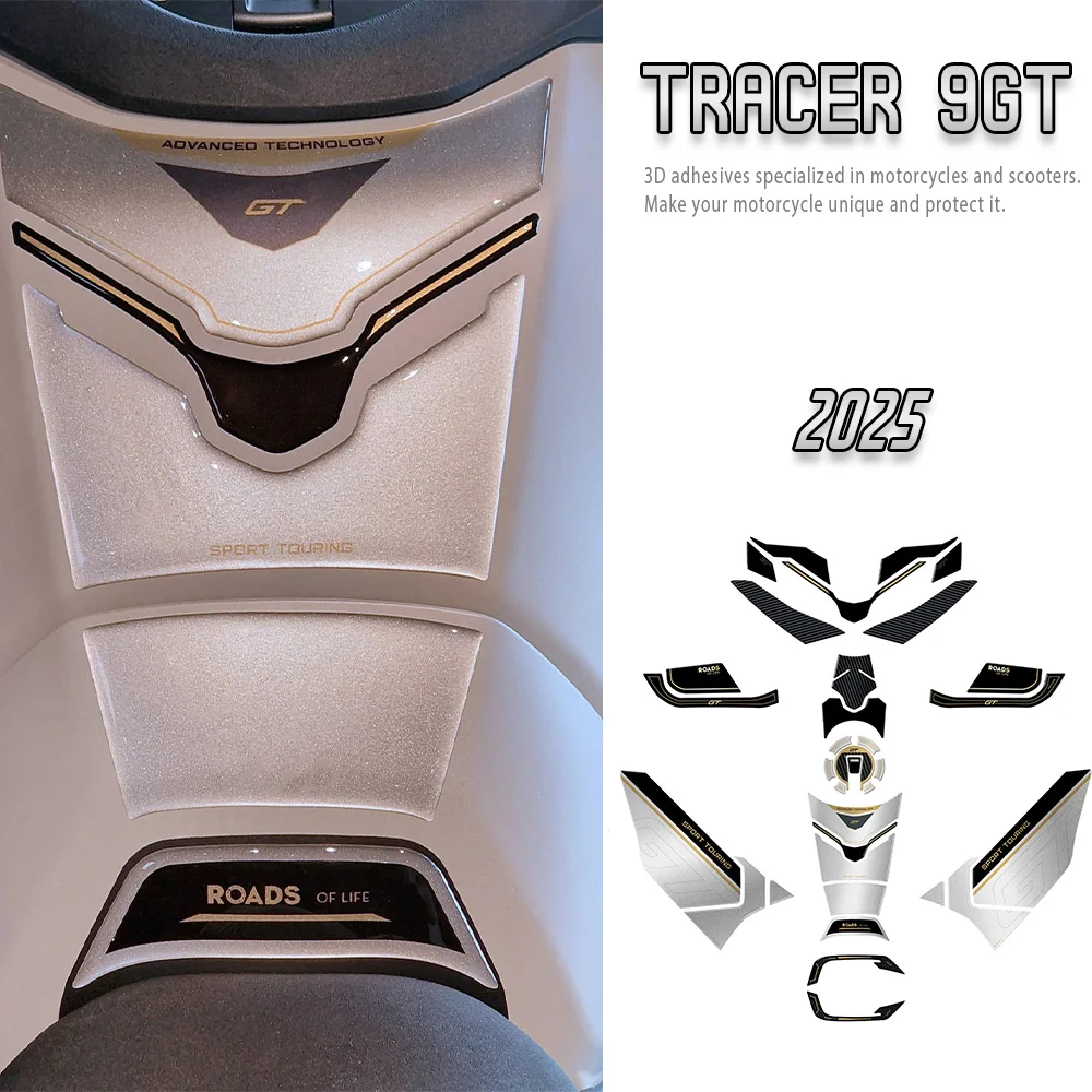 

Для Tracer 9 GT 2025 керамический Ice 2025 аксессуары для мотоциклов 3D эпоксидная наклейка защитная накладка на бак Tracer 9 GT