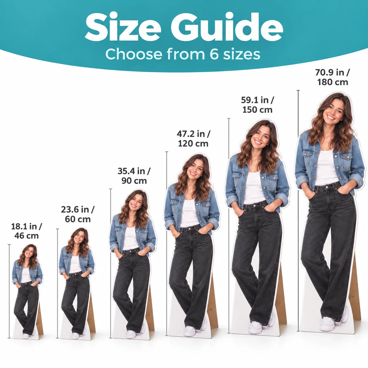 Custom Life Size Cardboard Cutout Personalized Full Body Standee, Upload Your Photo for Wedding Birthday Party Event Home Decor
