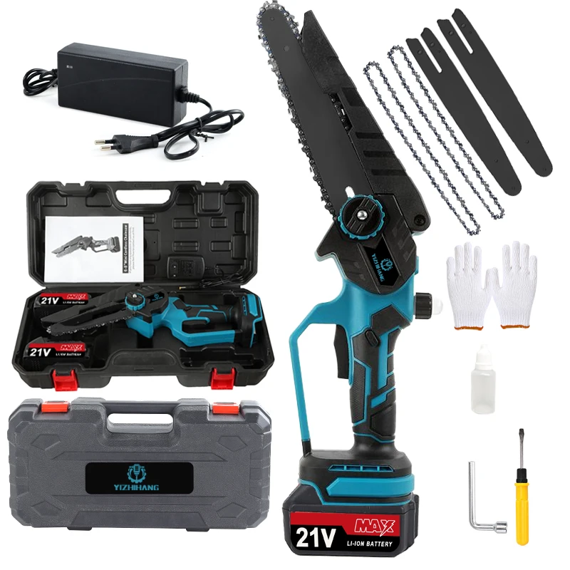 Household Multi-functional Logging Saw Woodworking Garden Electric Cutting Lithium Chainsaw Hand-held 6/8''Electric Chain Saw