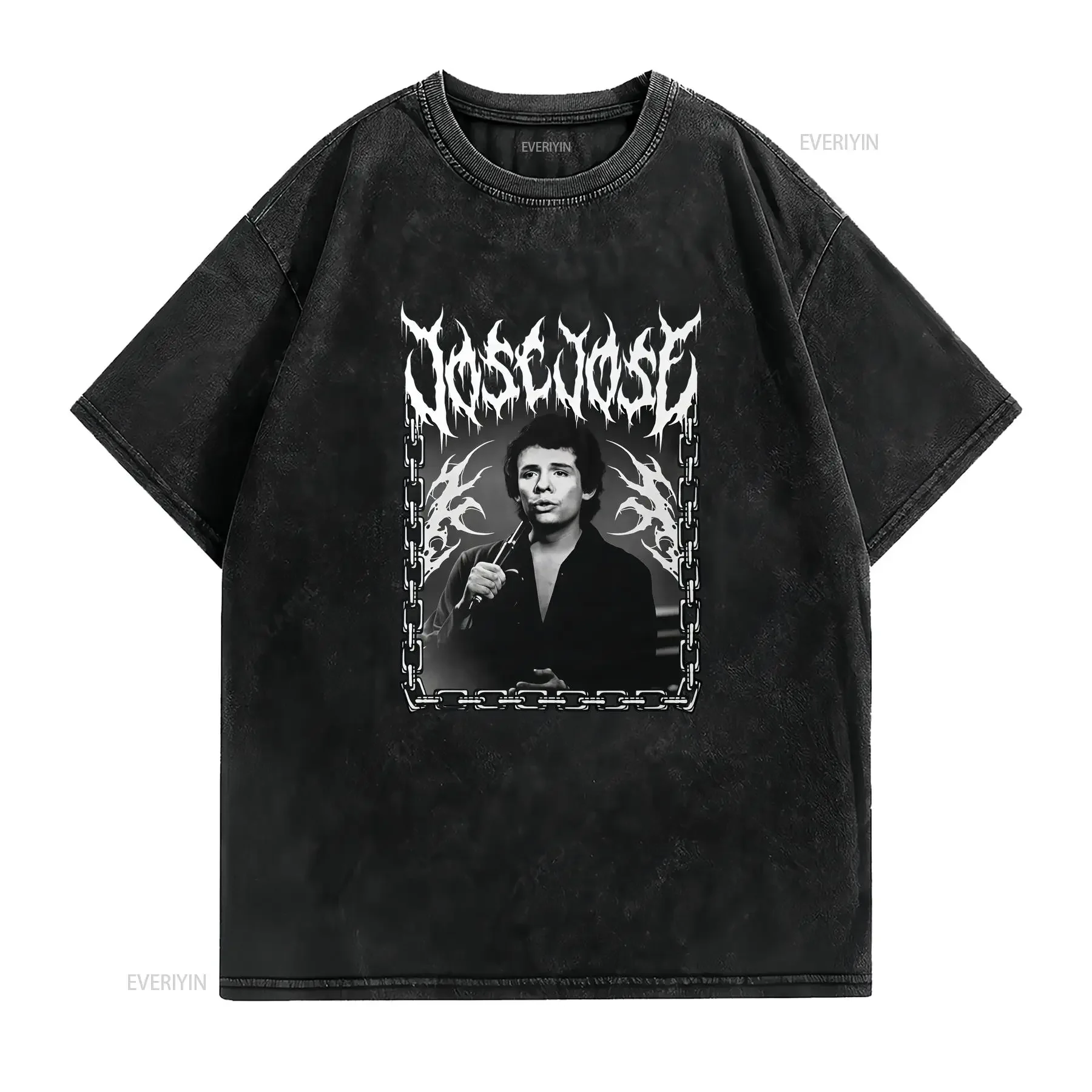 Jose Dark Metal Lettering T Shirt Fan Mexican ArtisT El Principe de la Cancion vintage Washed designer clothes fashion vintage