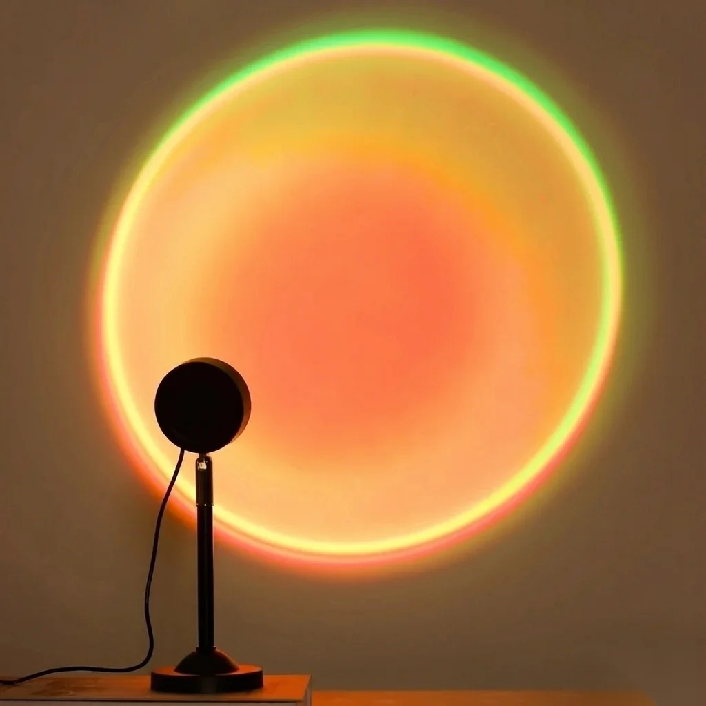 RGB Sunset Projector, Mini USB LED Night Light Remote Control for Bedroom Bedside Photography Home Party Gift Decor Table