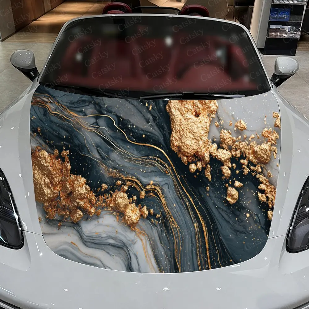 Elegancka naklejka na maskę samochodu, naklejka na pokrywę samochodu, wodoodporne i samoprzylepne folie winylowe na samochód, modna dekoracja zewnętrzna samochodu