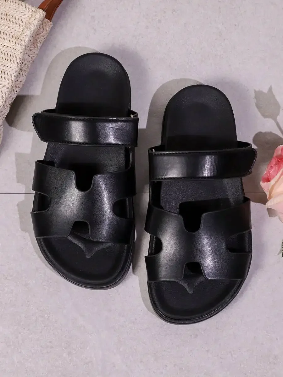 Womens Comfortable Open Toe Thick Sole Flat Sandals Casual Vacation Beach Shoes