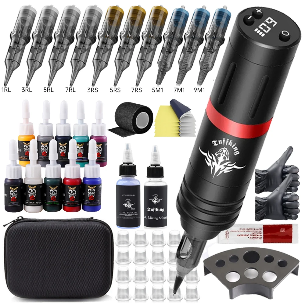 Professional tattoo set Tuffking wireless battery pen tattoo tool puncture tattoo machine complete set of equipment