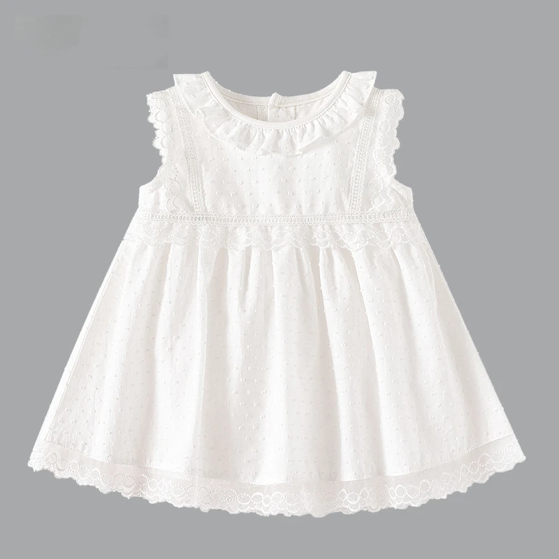 Princess Ruffles Lace Girls Dressess Cotton Summer Toddler Baby Sundresses Infant Clothes