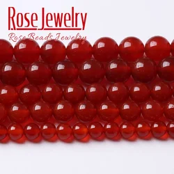 7A Real Natural Red Agates Onyx Beads Round Loose Spacer Stone Beads For Jewelry Making DIY Bracelets Necklace 4 6 8 10 12 14mm