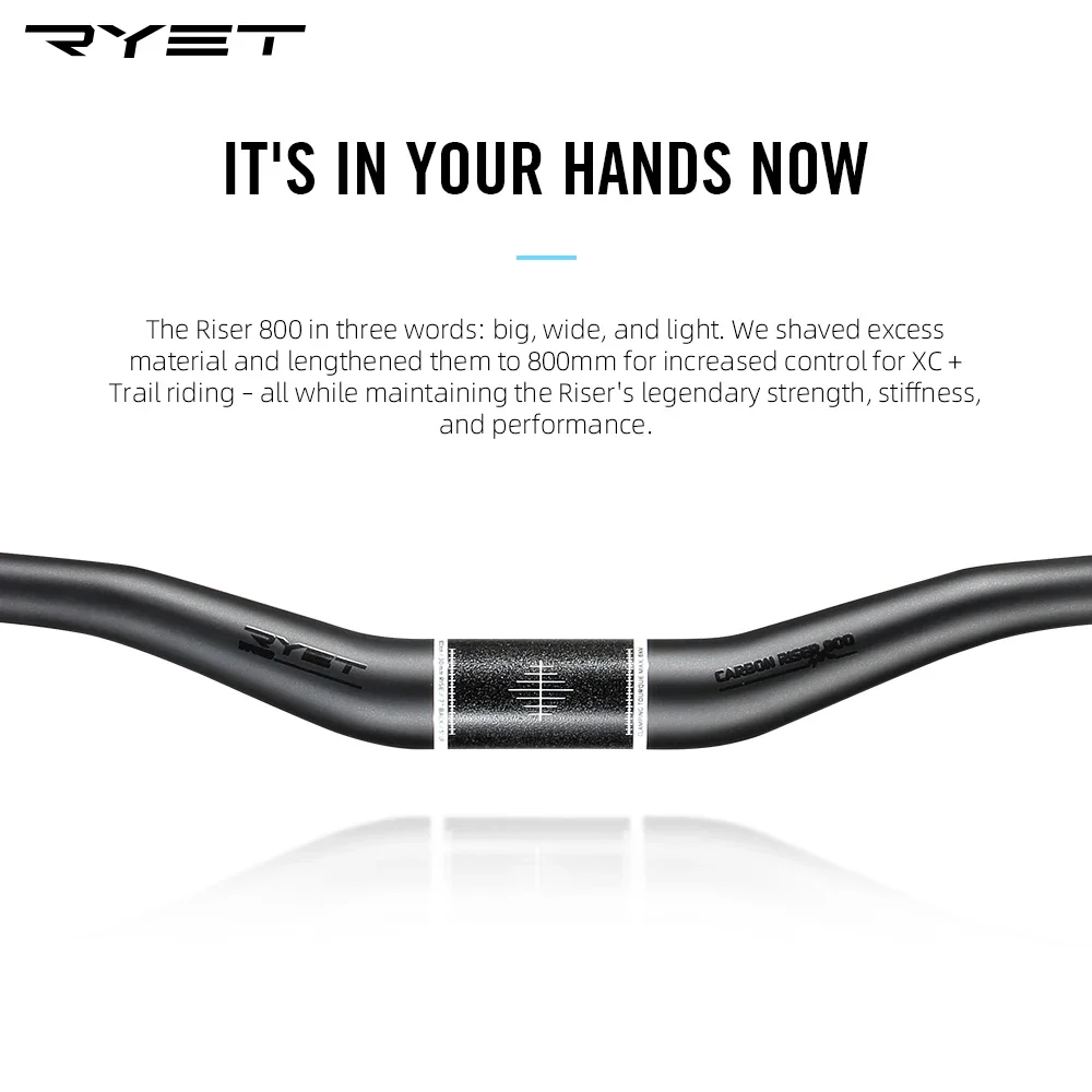 RYET AM Bike Flat Carbon Handlebar Ultralight T1000 MTB Handlebar 35*800mm Straight Mountain Bicycle Handlebar Riser Handle Bar