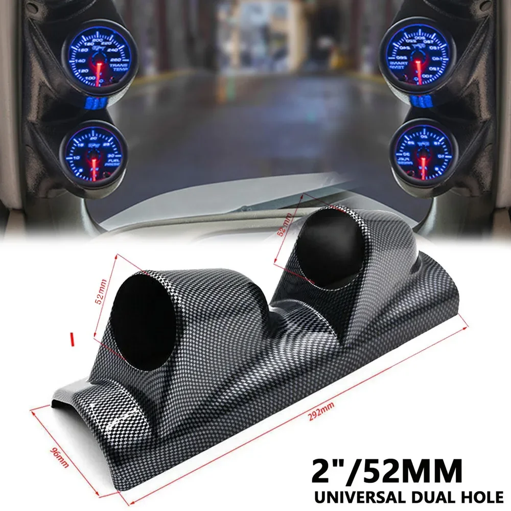 

Universal Car Gauges Pod A Pillar Pod 2 Hole Gauges Mount Holder Pod 2inch 52MM Side Meter Cover Left Right Drive Carbon Fiber