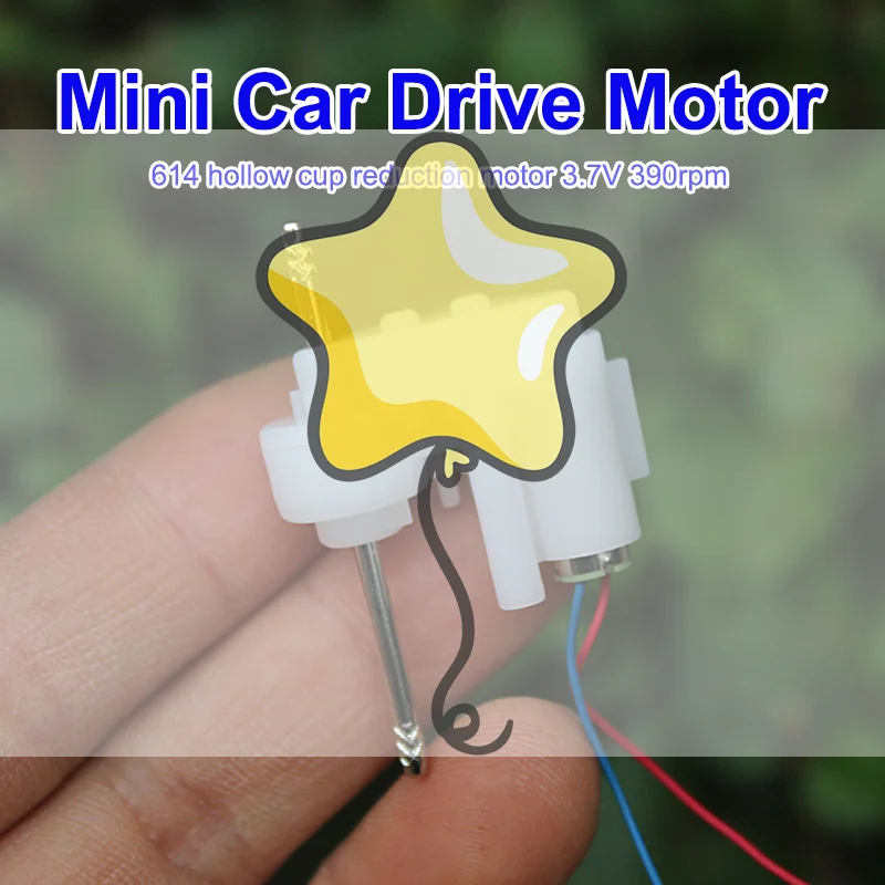 محرك تروس صغير 614 بدون قلب تيار مستمر 3.7 فولت 390 دورة في الدقيقة عمود مزدوج علبة التروس الصغيرة Coreless محرك مخفض لتقوم بها بنفسك هواية سيارات لعبة #1