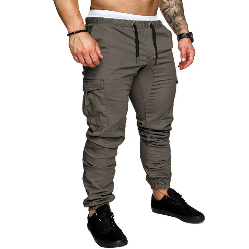 

Men's Casual Cargo Pants Straight Leg Slim Fit Trousers with kets Hip Hop Sle Youth Autumn Faion Sportswear