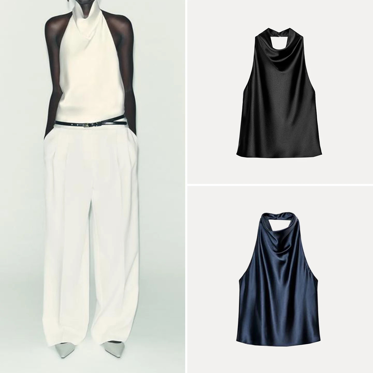 エレシルクサテン レディース ファイオントップ カラー付き ハンギングネライン 2025年秋新作 スレZ レディース アウターベスト