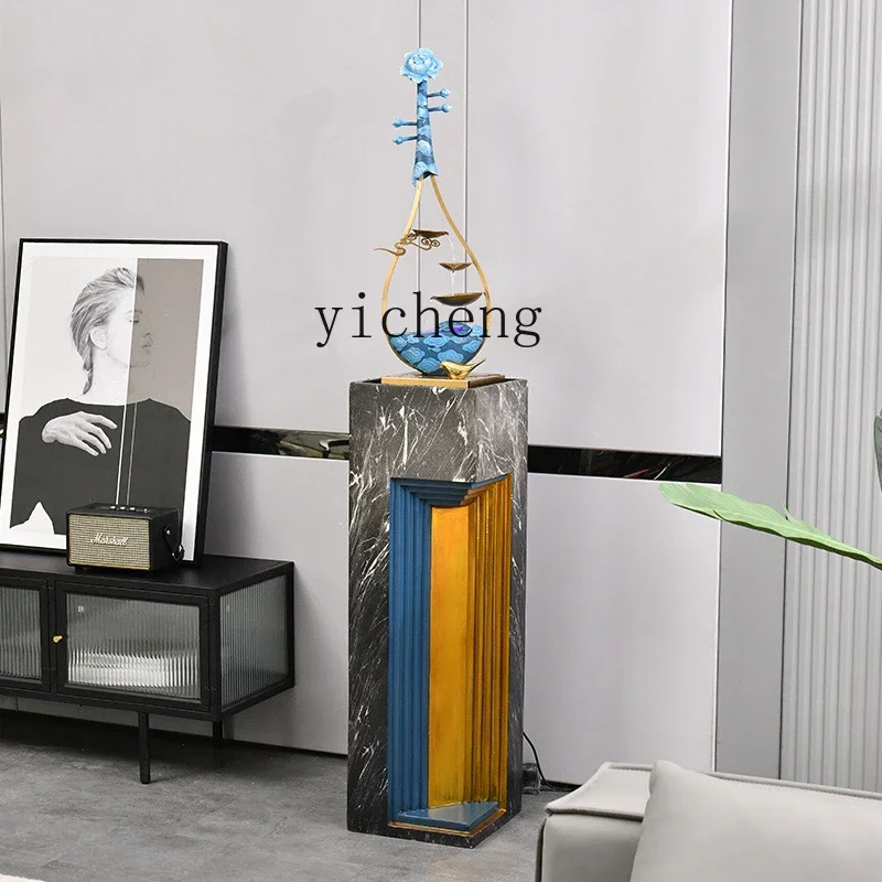 L7-15 modern flowing water ornament, circulating water generates wealth, advanced entrance landing lucky ornament