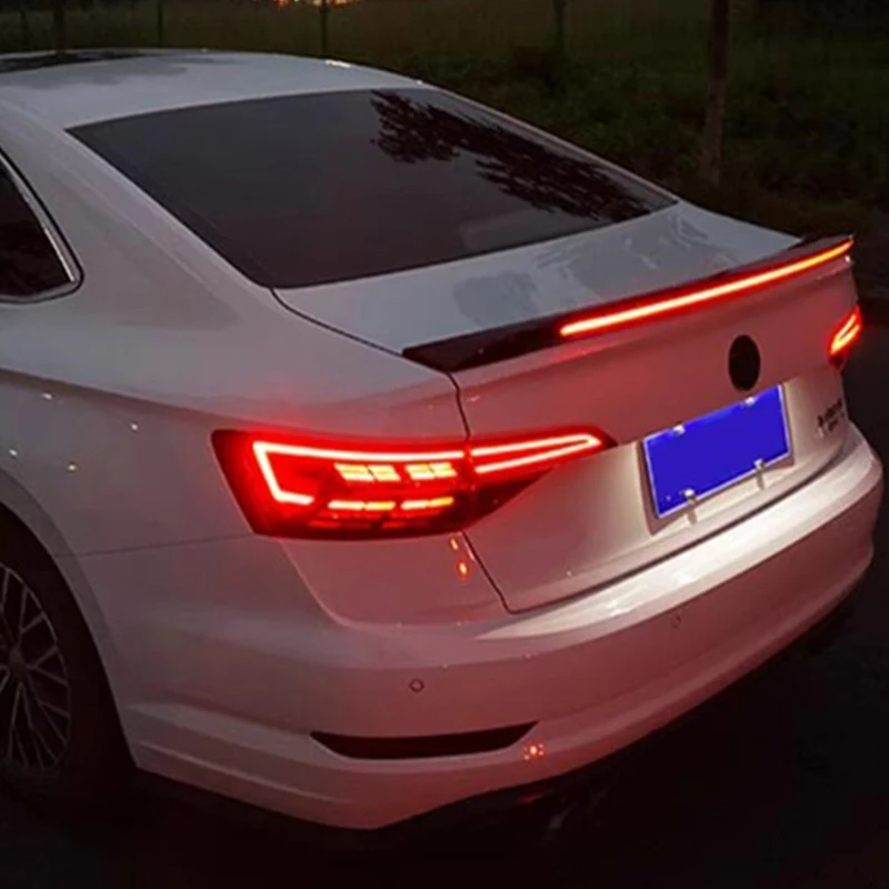 CEYUSOT FOR CAR Trunk Spoiler Wing Volkswagen NEW Jetta ABS Material Long LED Lights Tail FIN Decorative Accessories Refit 2019+