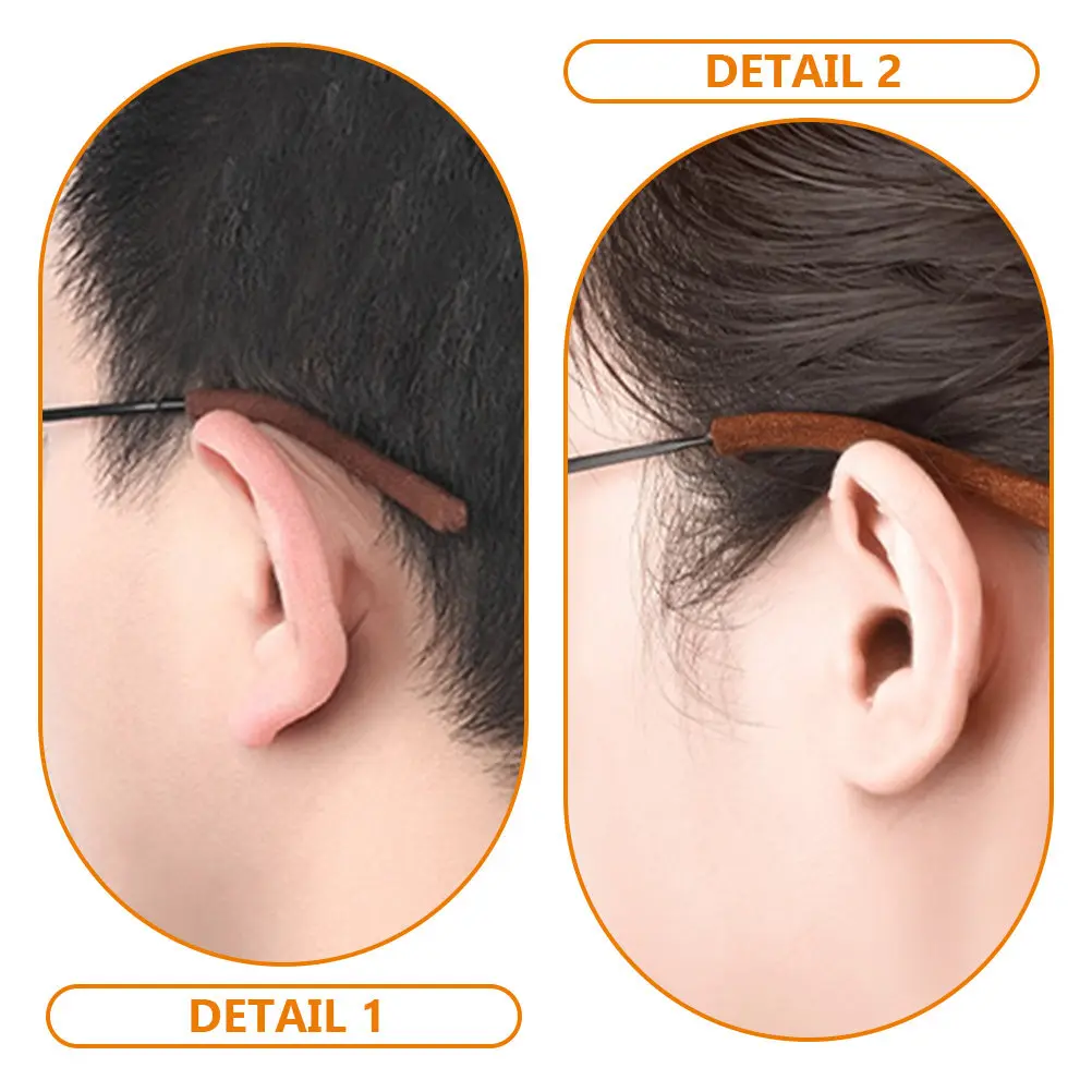 2Pairs Glasses Ear Grips Elastic Knitted Anti-Slip Eyeglasses Temple Tips Sleeve Comfortable Non-Slip for Work Yoga