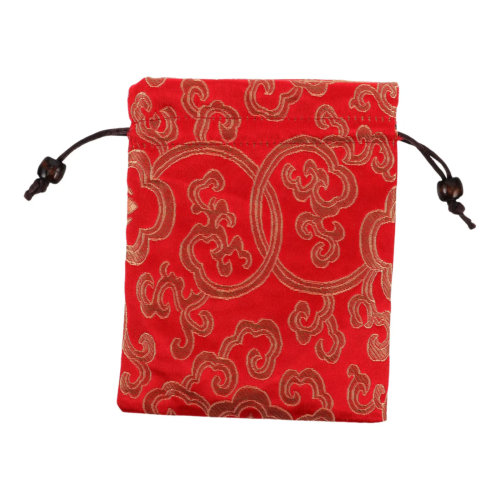 Silk Brocade Embroidered Chinese Drawstring Jewelry Pouch Small Storage Bag Perfecct for Singing Bowls Meditation Accessories