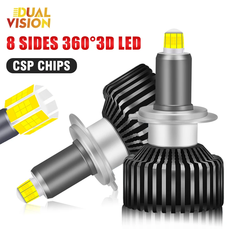 

3D 360 H7 H11 Светодиодные фары 1000 Вт Высокая мощность Canbus D2S D2R H1 HB3 9005 HB4 9006 H8 H9 9012 HIR2 6000K Турбо Автомобильная лампа Противотуманная фара