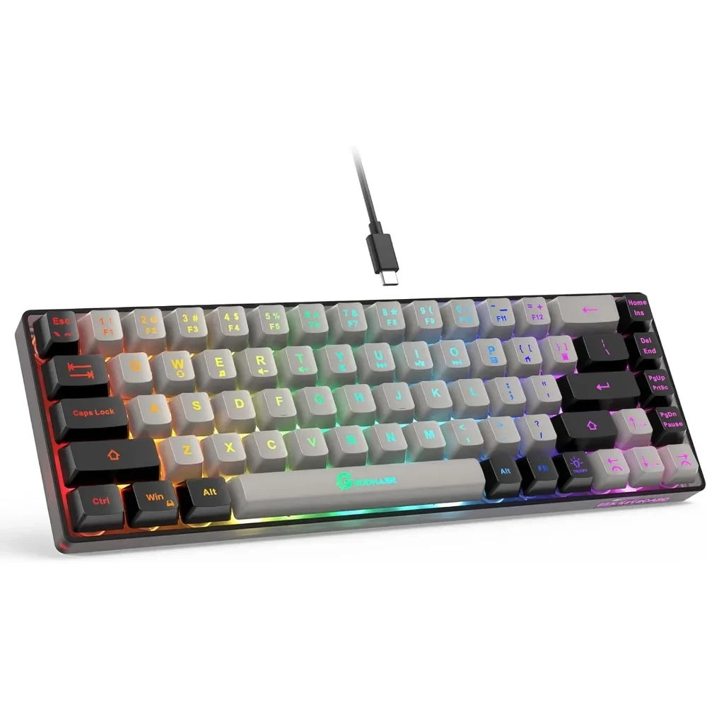 

Wired Backlit Mini Keyboard, Ultra-Compact Anti-Ghosting No-Conflict 68 Keys Membrane Gaming Wired Keyboard for PC Laptop
