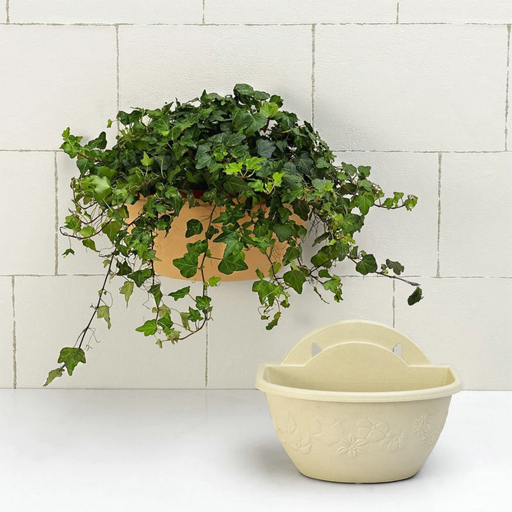 

Semi-circular Wall Hanging Basin Flower Planter Flowers Plants Basket Flowerpot Plastic Garden Flowerpots Indoor