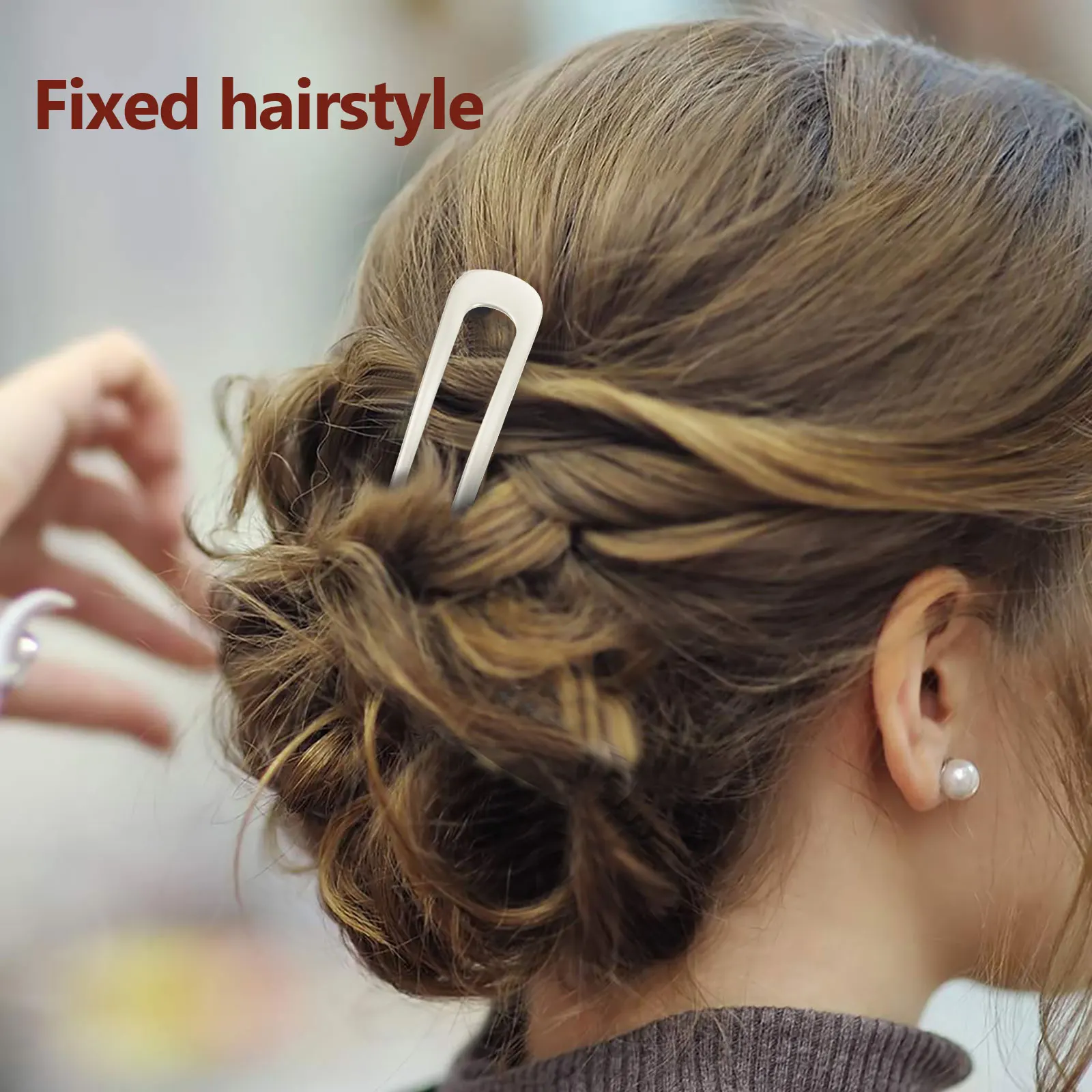 

8Pcs Metal Hairpins U shaped Clips Simple Elegant Accessories Hair Forks Silver Yellow Gray Green