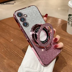 Glitter Bracket Stand Case for Samsung Galaxy S24 S25 Ultra S23 Plus S22 S21 S20 FE Note20 A54 A55 A34 A15 A52 Gradient Cover