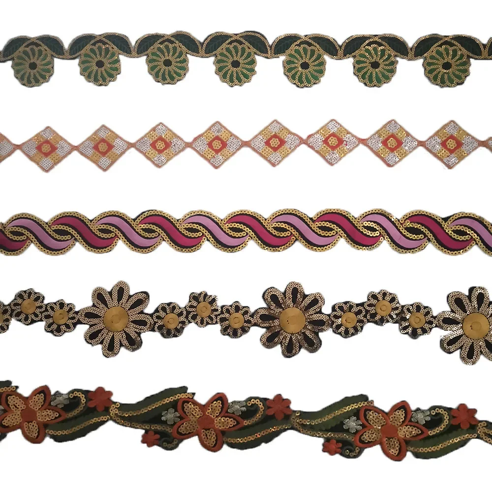 계량기 아름다운 화려한 장식 실버 스팽글 레이스 탑 액세서리, DIY 의류 용품 원단 판매