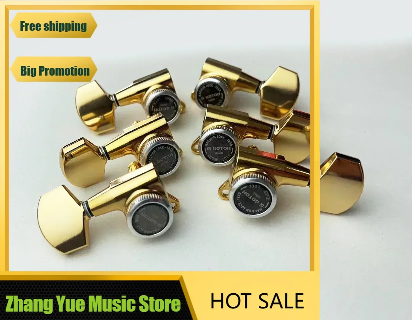 

HX--new-Original GOTOH SG381-01-MGT Electric Guitar Locking Machine Heads Tuners (Gold) Tuning Peg {Without box}