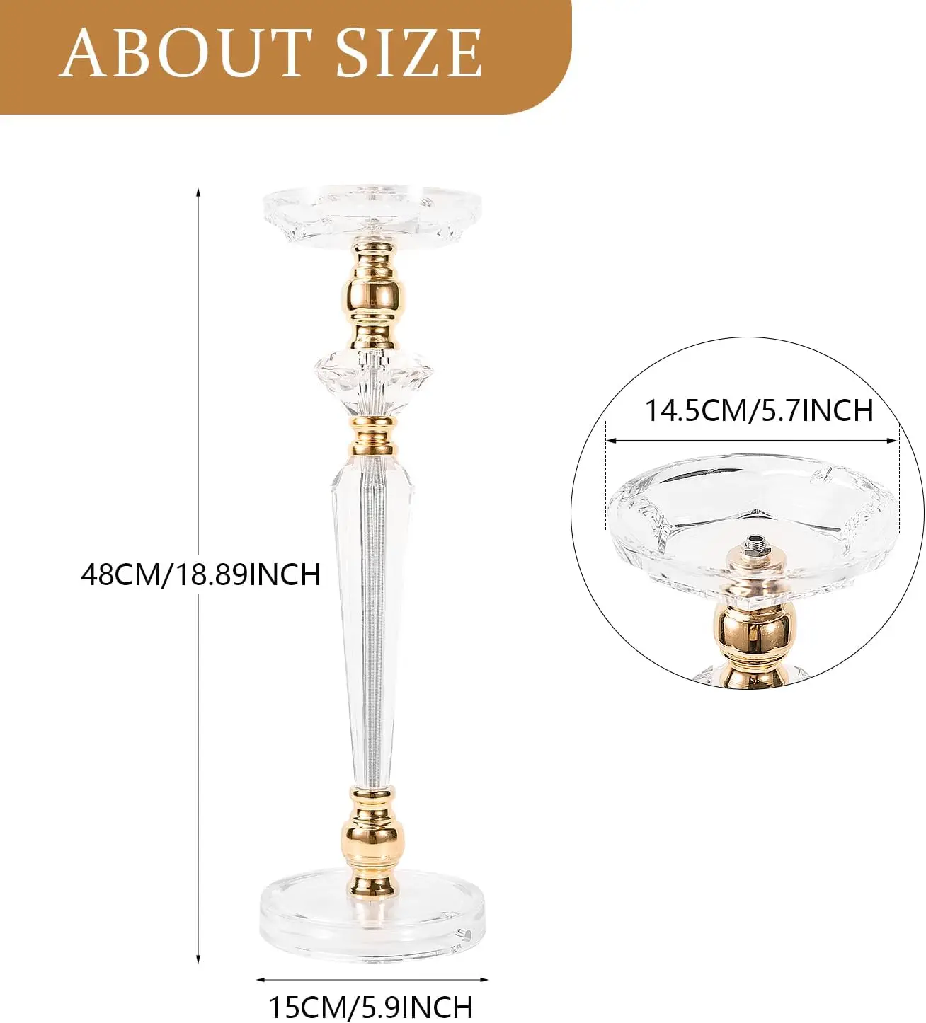 Acrylic Vase Wedding Centerpieces Clear Flower Stand Column Geometric Floral Vase Elegant Display Holder for Table Decorations