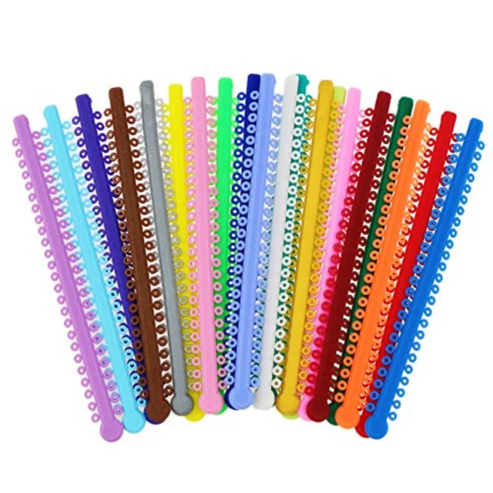 1Pack=1000PCS/20Sticks Dental Orthodontic Elastic Ligature Ties Bands for Brackets Braces Colourful to Choose