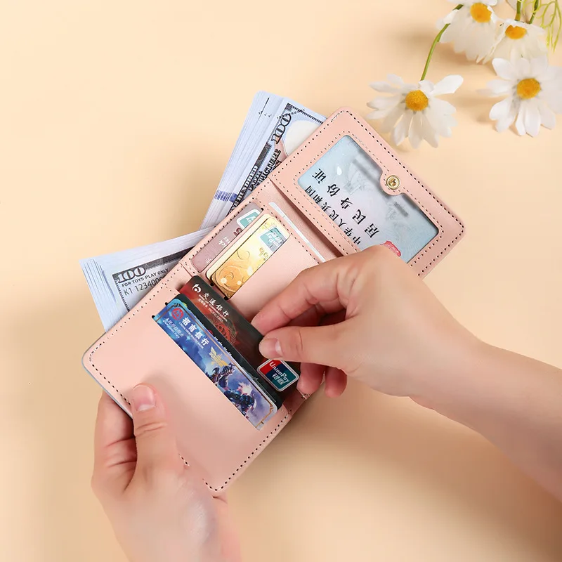 Kirbys Simple Short Women Wallets High Quality Card Holder Large Capacity Female Coin Purses Small Card Bag Wallet for Purses view 5