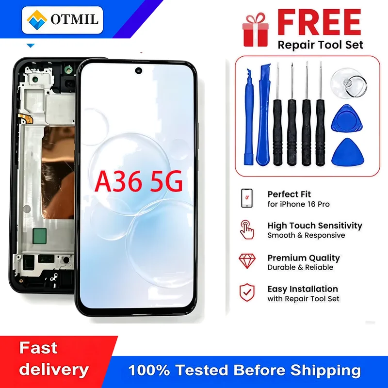 For Samsung Galaxy A36 5G A366E A366B A366U 100% Tested Easy Installation Pantalla Touch Screen Digitizer Assembly LCD Screen