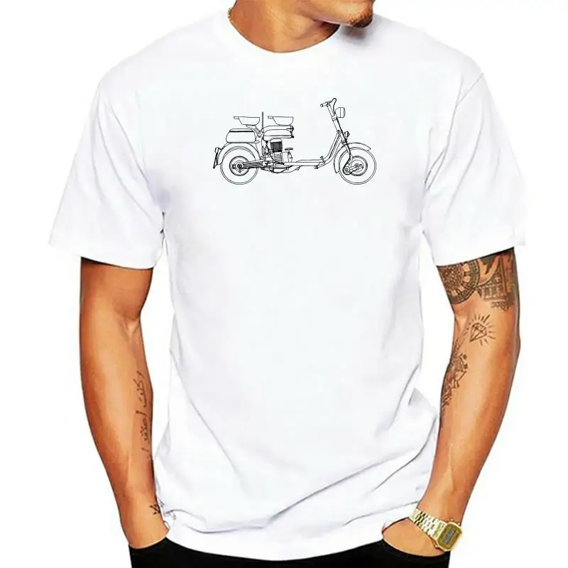 Fashion Round Neck Clothes Lambretta 125 E Scooter Stencil Retro Classic Mens T Shirt Mod Italian 1953 Shirts