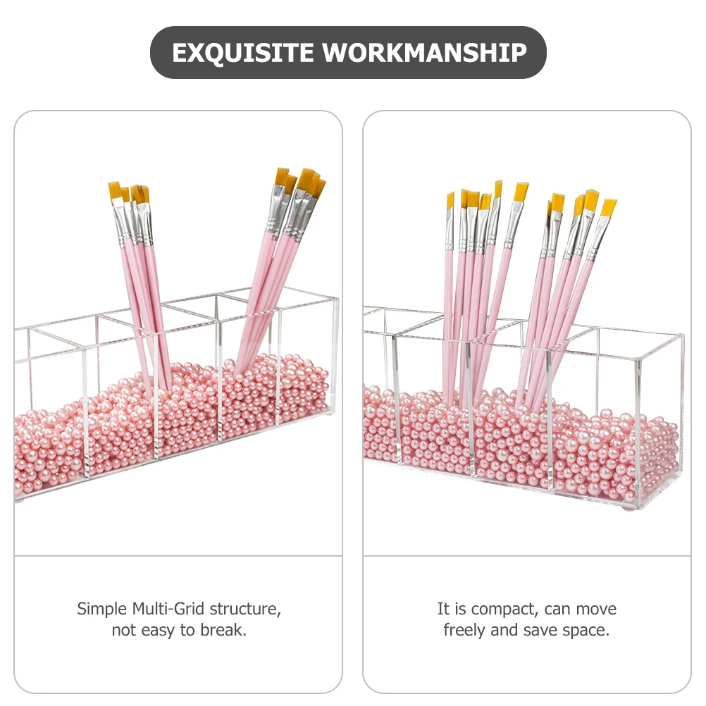 

Makeup Box Pencil Holder for Desk Aesthetic Foundation Brush Eyebrow and Acrylic Multi Compartment Office Holders