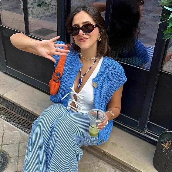 Knitted Vest Women Sleeveless Knitwear Tank Top Pure Color Casual Spring Summer Overall Jumpsuit Playsuit