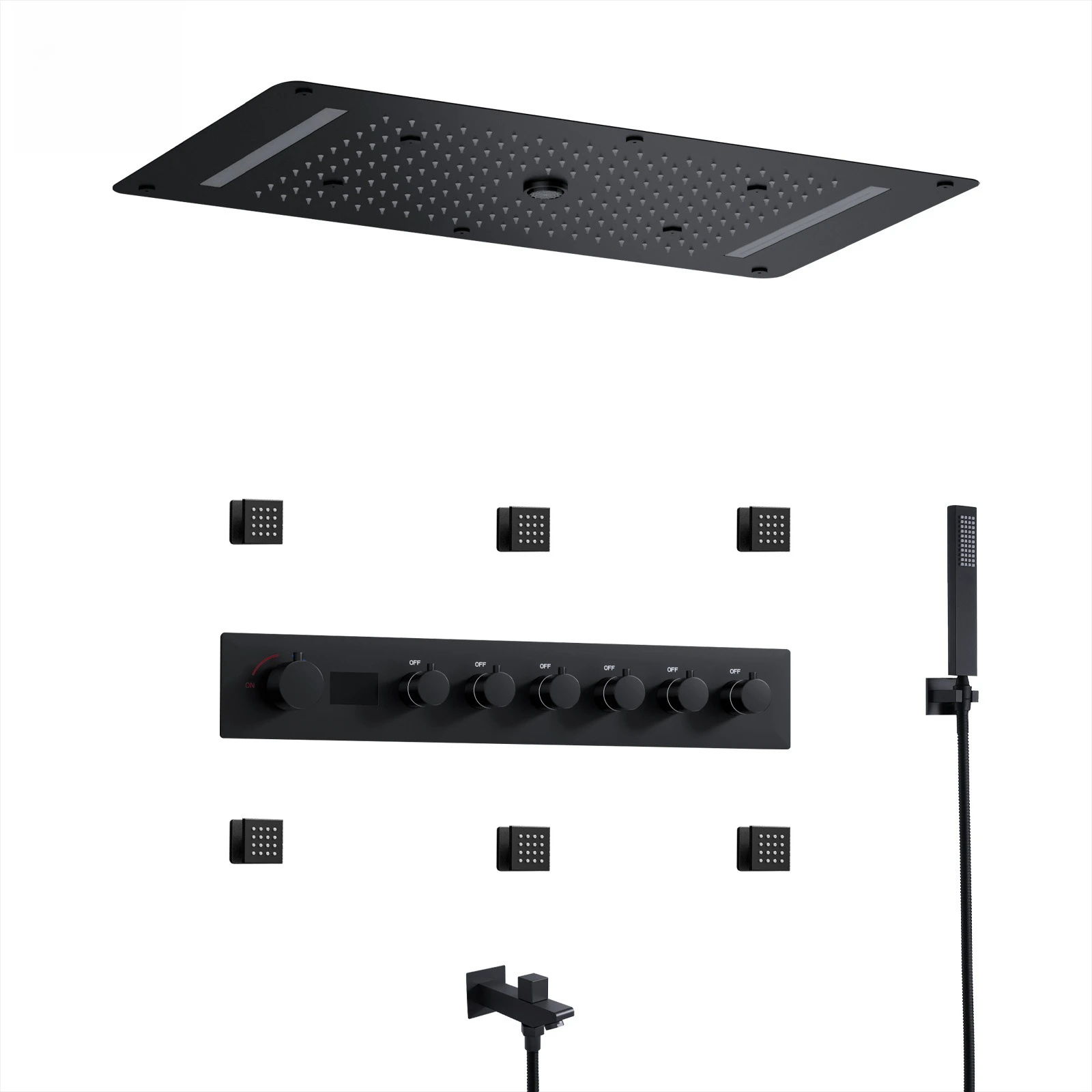 Hot and Cold Rain Shower Ensuite Bathroom Intelligent Digital Shower System Household Multifunctional Bathroom
