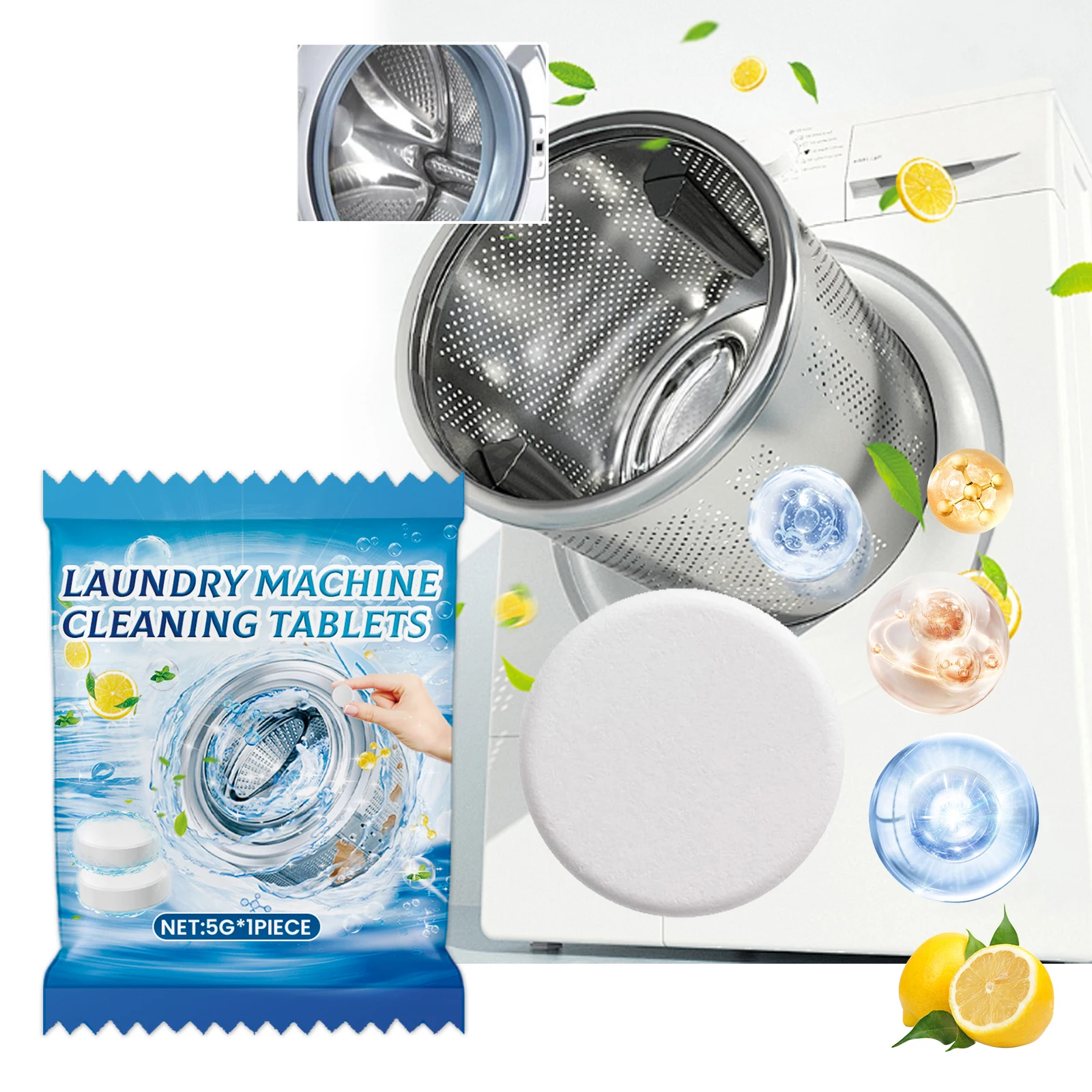 Washing Machine Cleaning Effervescent Tablets, Powerful Dirt Removal, Cleaning Effervescent Tablets, Powerful Cleaning Tablets