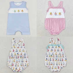 Wholesale Kids Baby Boy Girl Sleeveless Jumpsuit Newborn Coverall Romper Toddler Bubble Bodysuit Boats One-piece